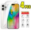 4 шт. Премиум закаленное стекло для iPhone 16 15 14 13 Pro Max 16 14 15 Plus Защитная пленка для экрана с защитой от царапин Прозрачная HD полноэкранная стеклянная пленка