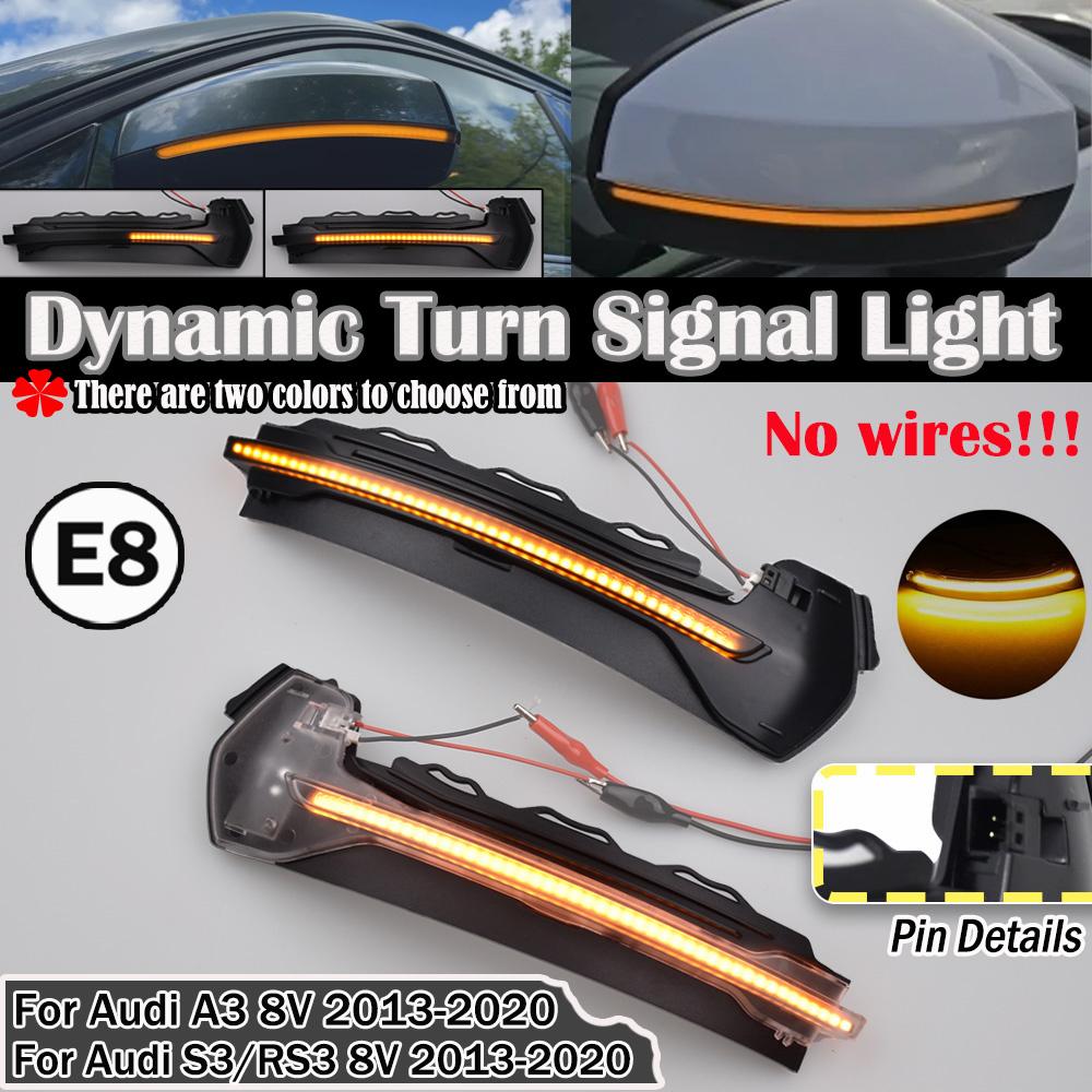 For A3 8V S3 RS3 LED Dynamic Turn Signal Light Flashing Water Side Mirror Indicator Blinker 2013 2014 2015 2016 2017 2018