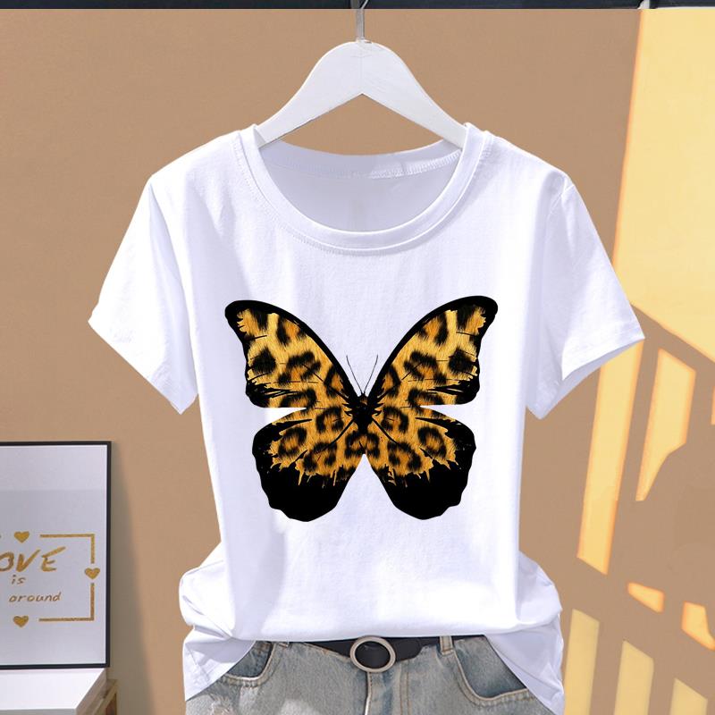 (Osiyo o'lchami) Qisqa yengli futbolkalar trend T yoqimli gul naqshli gul Kiyim Moda Print Ayollar Kundalik Ayollar Top Grafik Futbolka