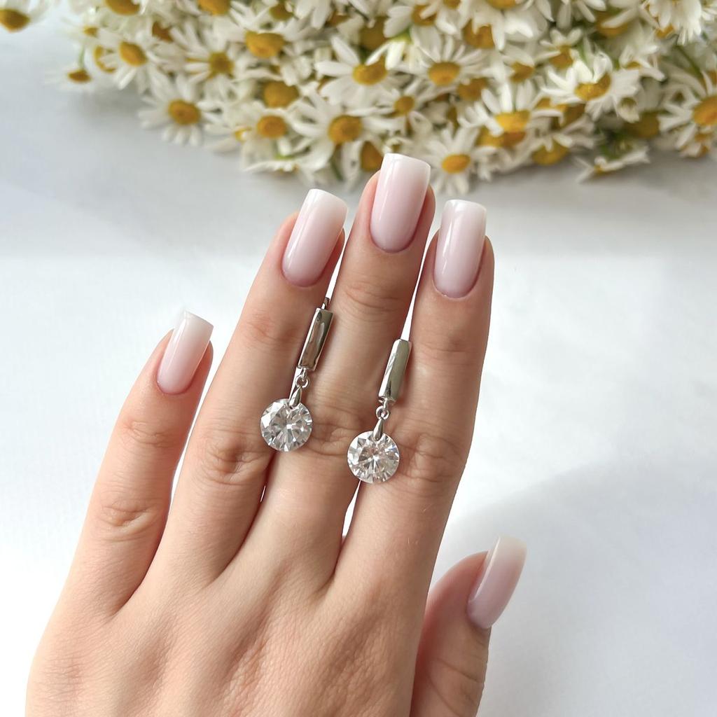Серебряные серьги с фианитами (2144564)
