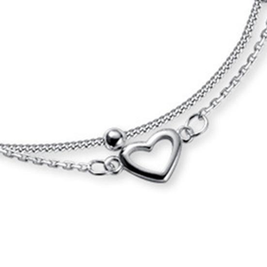 Женский браслет серебряного цвета, полированный, гальванизированный, двухслойный, медный, полое сердце, подвеска, наручные украшения