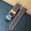 Качественный 24 мм светло-коричневый винтажный итальянский ремешок из натуральной кожи для PAM111 PAM441 PAM ремешок для часов с пряжкой-бабочкой Стильный ремень