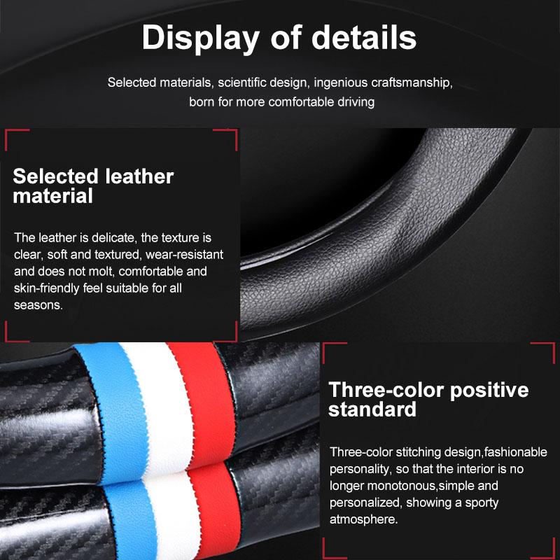 Car Steering Wheel Cover Breathable Anti Slip Leather Steering Cover For Hyundai Accent AMICA Aslan Azera DYNASTY Elantra Equus Galloper