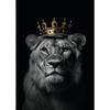 Постеры и принты с животными Король Лев Тигр Волк Орел Медведь с короной Холст Настенная живопись Мотивационная картина Комната Домашний декор