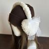 Плюшевые наушники Bowknot для холодной погоды, модные защитные наушники, толстые меховые наушники для женщин, катания на лыжах, пешего туризма