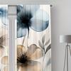 2-Pack Watercolor Floral Print Door Curtains - Polyester Fabric, Machine Washable, Suitable For Bedroom, Kitchen, Living Room