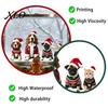 Seasonal Showcase Decorations Christmas Pet Static Window Clings, Cute Dogs Cats with Santa Hat Theme Decals, Reusable Xmas Festive Decor for