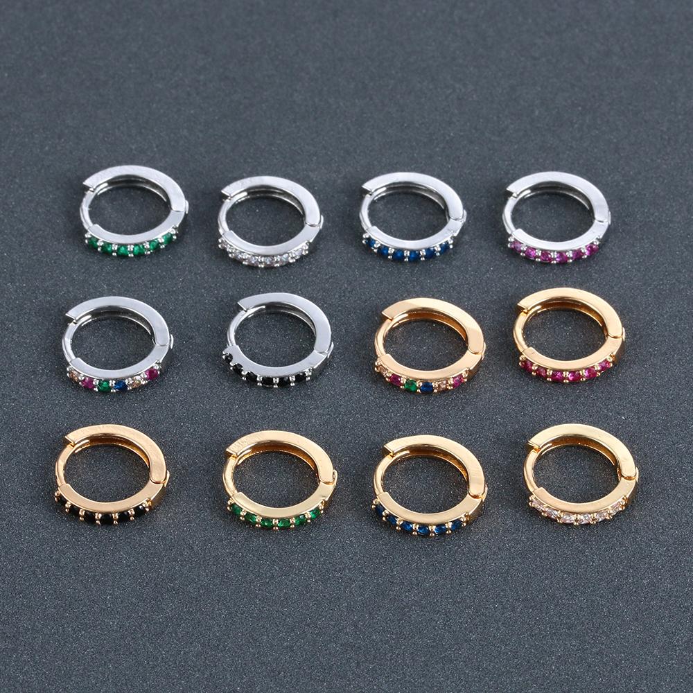 Tragus Daith Conch Snug Циркон Серьги-гвоздики для ушей Красочные серьги с цирконием CZ Пирсинг ушей с кубическим цирконием