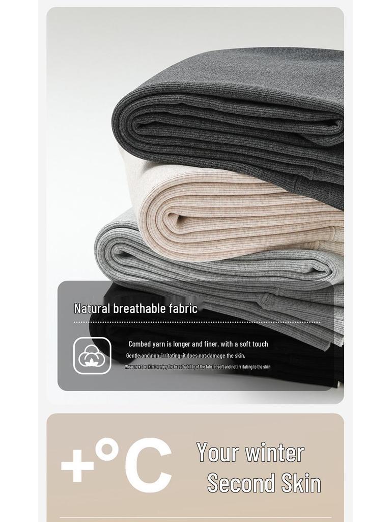 Женские хлопковые леггинсы большого размера на флисовой подкладке - Очень толстые, с высокой посадкой, в вертикальную полоску, размеры до 200 цзинь