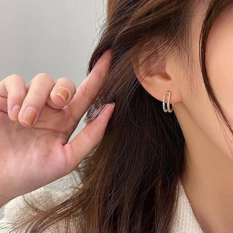 Трендовая Мода Женские Многовариантные Легкая Роскошь Высококлассные Серьги Темперамент Жемчуг Сверкающие Аксессуары для Женщин