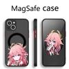 Yae Miko Genshin Impact, милый чехол для телефона, прозрачный магнитный магнит Magsafe для iPhone 13 12 11 Pro Max Mini с беспроводной зарядкой