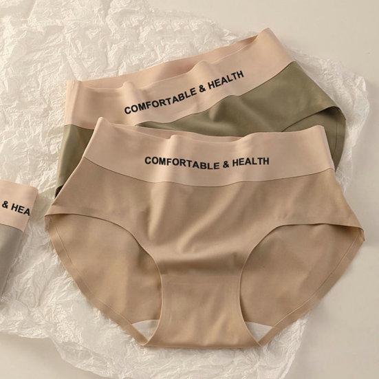 Lady Underpants High Elasticity Mid Waist Seamless Letter Print Tummy Control Butt-lifted Anti-septic Breathable Women Underpants