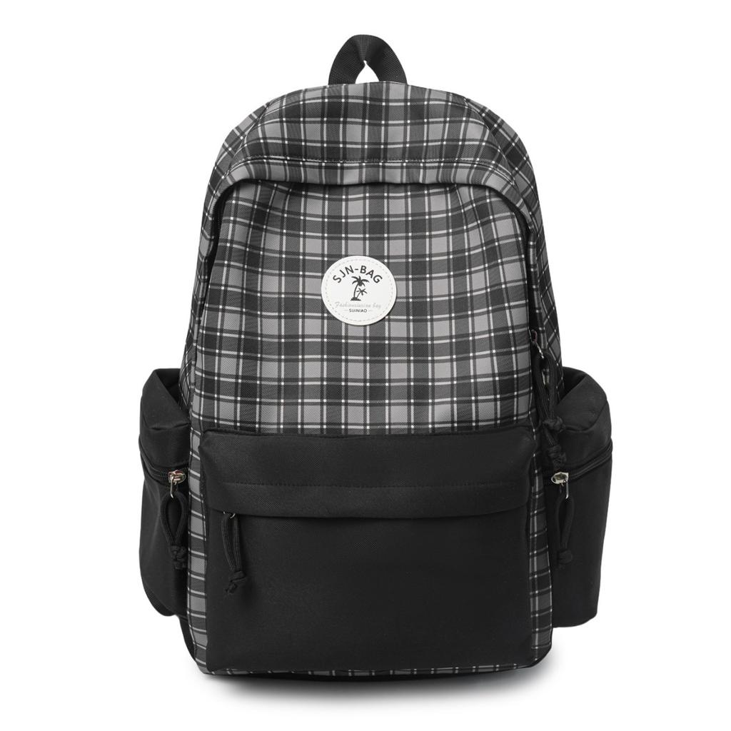 Schoolbag Korean style Instagram schoolbag for high school girls, large capacity fresh plaid backpack, backpack for junior high school, high school