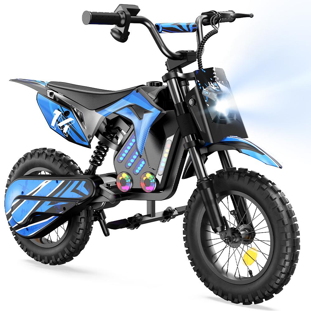 iScooter A14 Children's Multi Terrain Electric Motorcycle 36V5.2Ah Battery 500W Motor 14 Inch Tires With Front And Rear Dual Shock Absorption