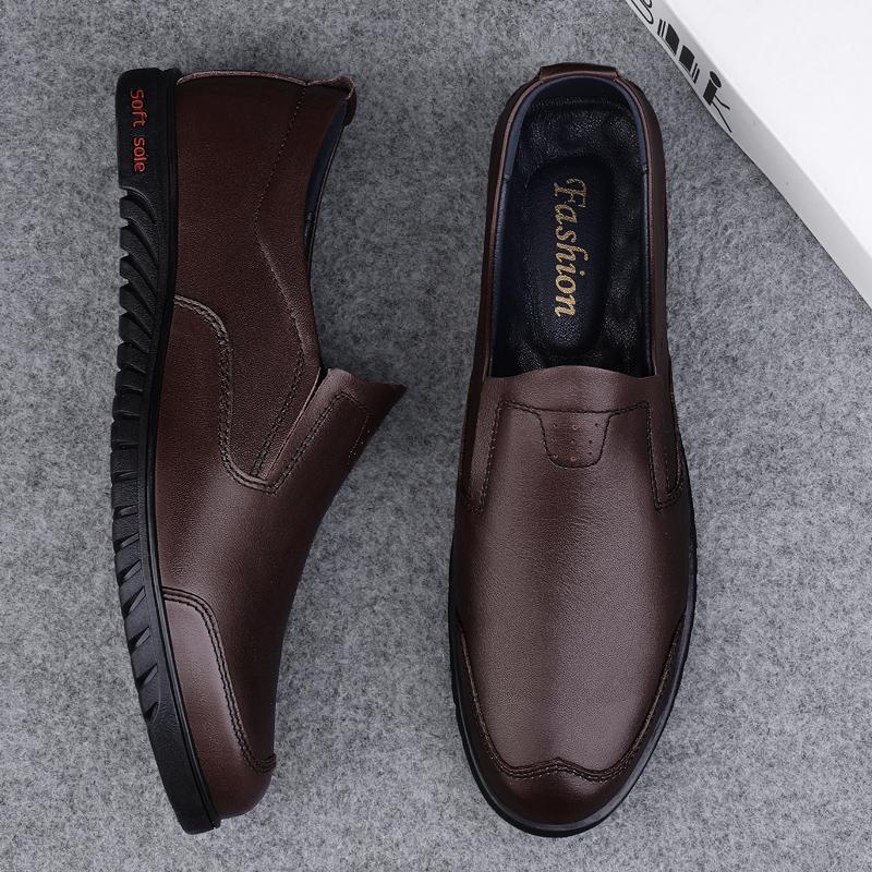 Мужская обувь из натуральной кожи, универсальные лоферы без застежек, мужская повседневная обувь с мягкой подошвой, горячая распродажа, обувь для вождения, удобные мокасины для отдыха на природе
