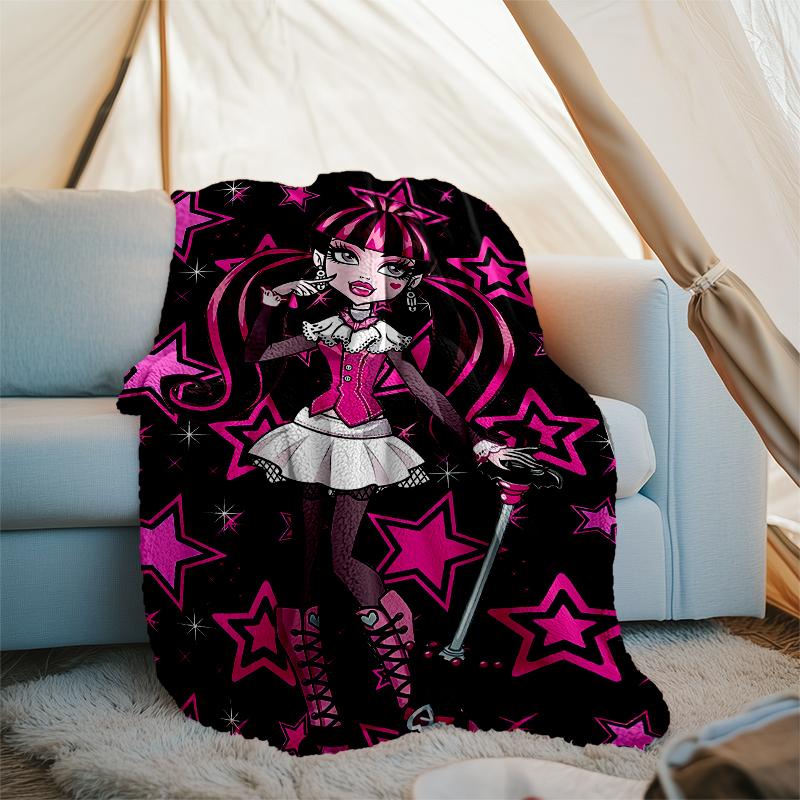 Monster High Theme Printed Blanket - Perfect for Couch, Bed, Travel & Outdoor Use | Machine Washable, Cozy & Durable.