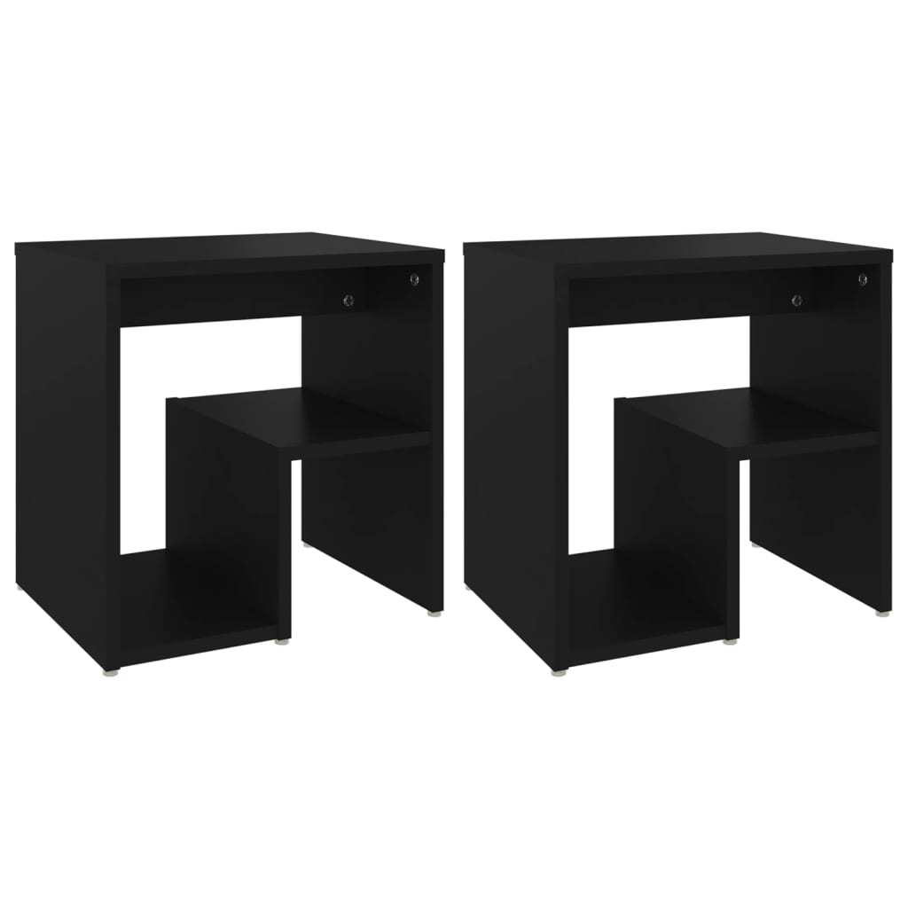 Nightstands 2 pcs Black 40 x 30 x 40 cm Particleboard