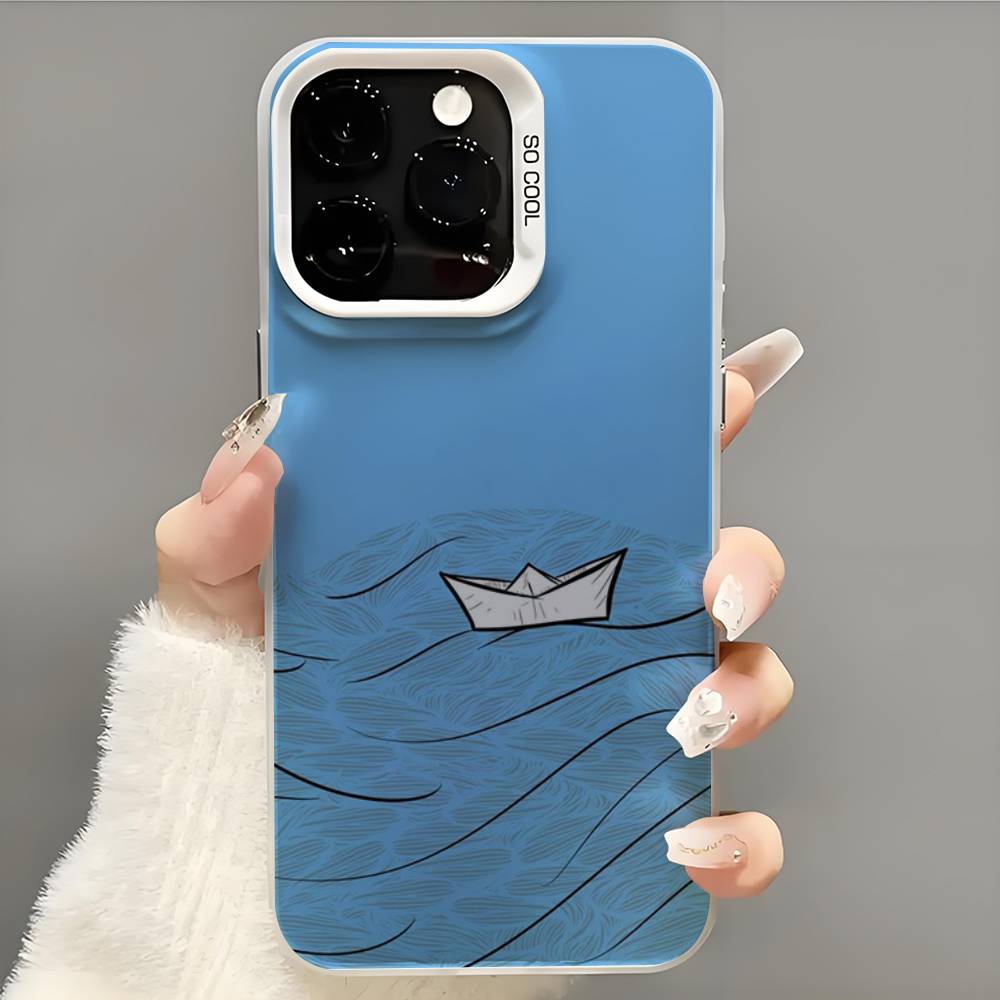 Sailing Boat Phone Case Phone Case For iPhone 14 16 15 11 12 13 Pro Max Mini Plus Shockproof Cover