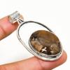 Rock Fossil Gemstone Handmade 925 Silver Plated Jewelry Pendant 2.08"