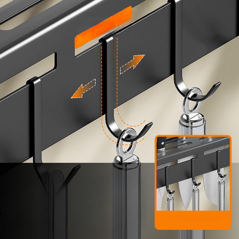 Держатель для ножей из нержавеющей стали, настенная кухонная полка без сверления, многофункциональная подставка для хранения палочек для еды и ножей