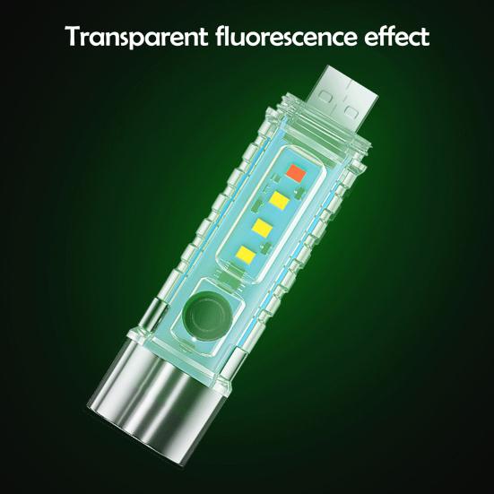 Мини-фонарик для улицы, 6 режимов, регулируемый, высокий уровень яркости, супер яркий, перезаряжаемый через USB, магнитный, портативный, для кемпинга, пешего туризма, карманный фонарик