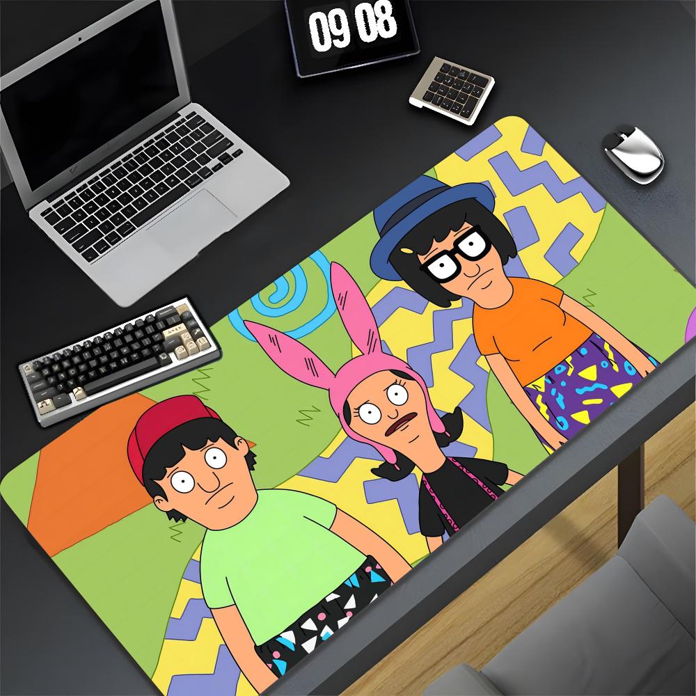 Мультяшная коврик для мыши B-Bobs Burgers XXL Геймерский Игровой ПК Компьютер Отаку Заблокированный край Сделай сам Индивидуальное фото Ноутбук Ноутбук Настольный коврик