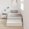 Storage Bed Frame in White 100 cm Particleboard
