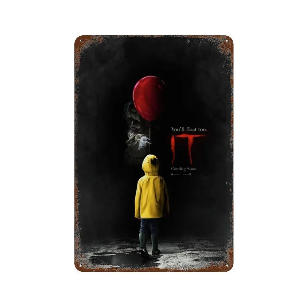 Классический постер фильма ужасов Ржавая металлическая жестяная табличка Ретро декоративная тарелка Бар Мужская пещера Гараж Клуб Металлическая вывеска Настенное украшение