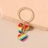 Trendy Rainbow Keychain Colorful Alloy Keyring Sturdy Designs for Everyday Use