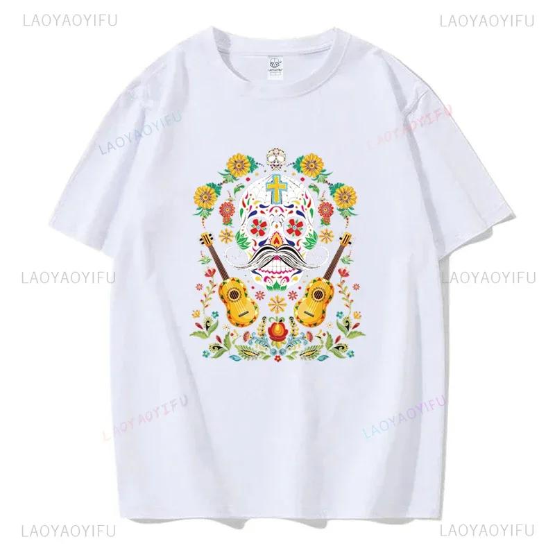 Мексиканский День мёртвых ''DÍA DE LOS MUERTOS'' Футболка с принтом Мужская графическая футболка Повседневные удобные футболки на лето Женская одежда