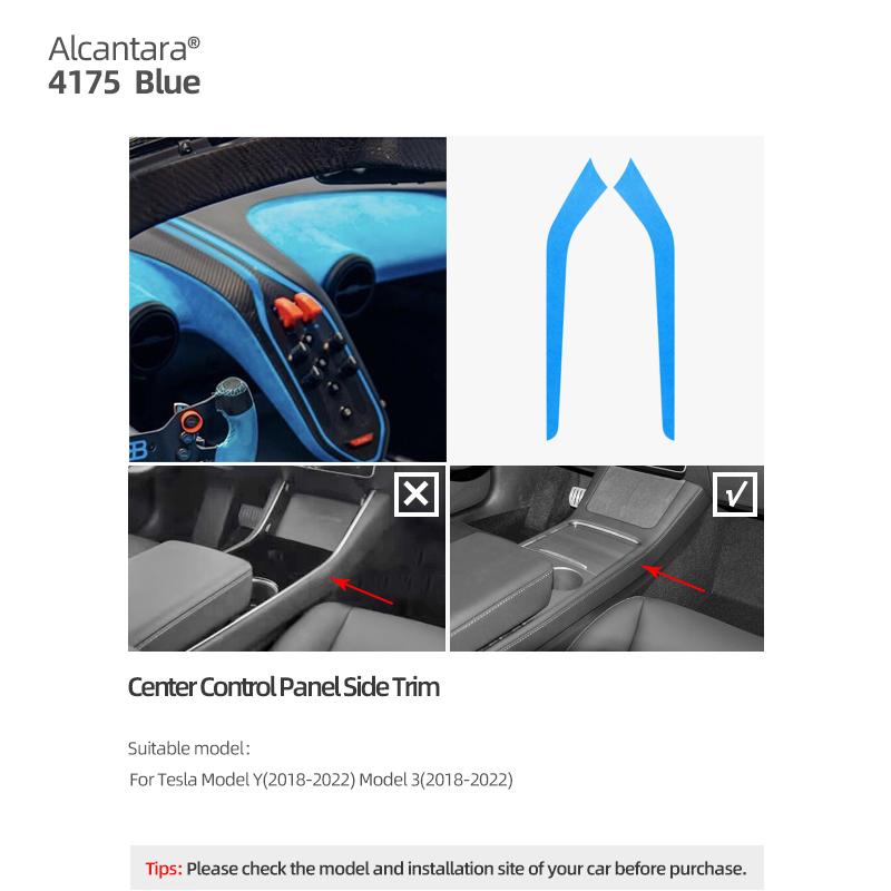 Betterhumz For Tesla Model 3 Model Y Gear Shift Side Trim Strip Made of Alcantara Wrap Console Sticker Interior Deco Accessories