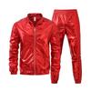 Autumn New Men's Fashion Stage Gold and Silver Glossy Clothing Performance Clothing Jacket and Pants Two-piece Set