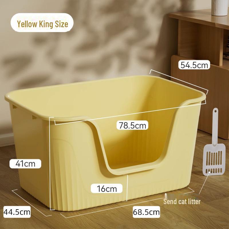 Extra Large Semi-Enclosed Cat Litter Box with Anti-Splash Design