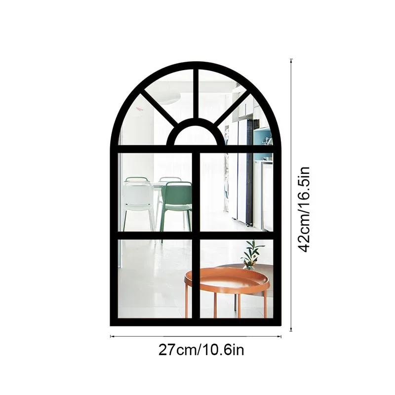Imitation Window Arch Design Acrylic Mirror Wall Sticker Self-adhesive Decals Home Living Room Background Art Wall Decor Mirror