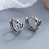 Korean Version of Fashion Temperament Women's Ear Clips, Ear Buckles, Crown Earrings, Retro High-end Design Jewelry