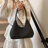 Elegant French Underarm Bag Solid Color Texture Handbag Shoulder Bag PU Hobo Bag  Party