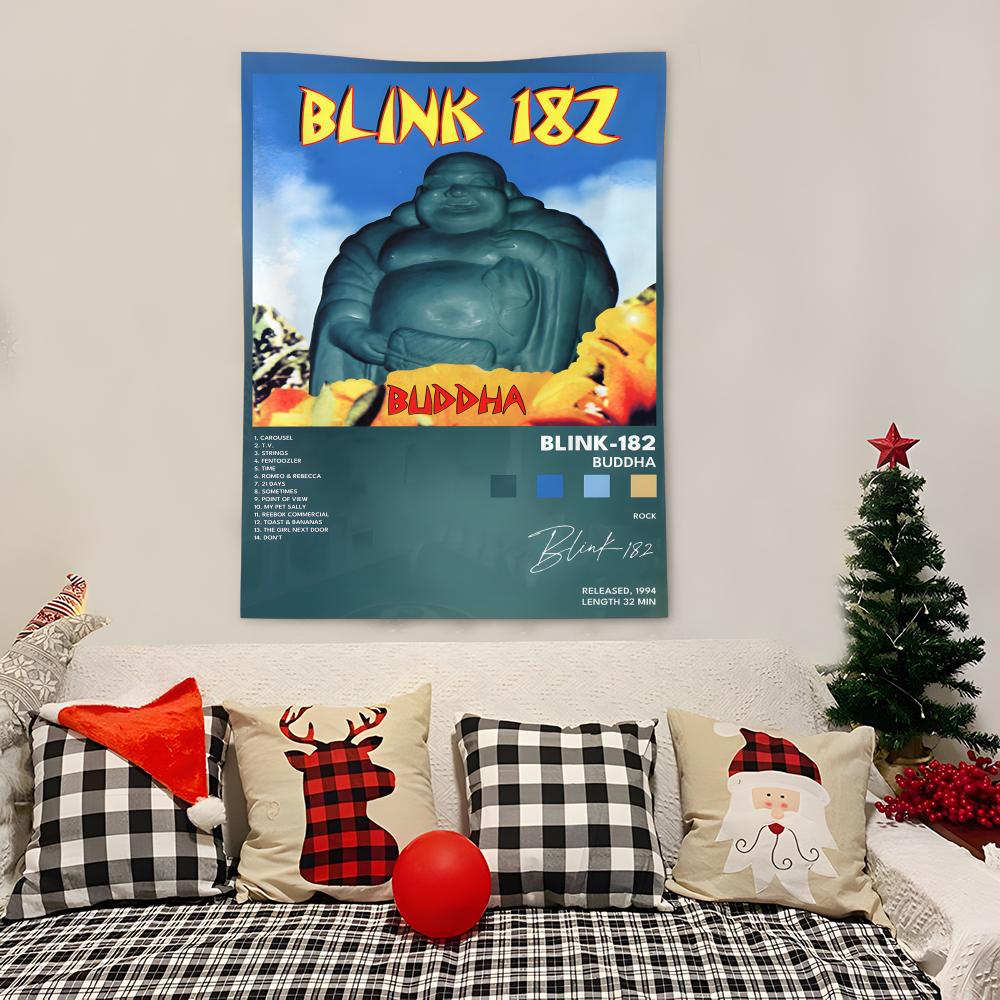 Rock Band BBlink 182 Tapestry Decoration Art Microfiber Background For Bedroom Living Bar Garden Outdoor Festival
