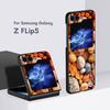 Beautiful Stone Case for Samsung Galaxy Z Flip5 Black PC Phone Cover Z Flip 5 5G Hard Luxury Coque Zflip5 Funda Capa