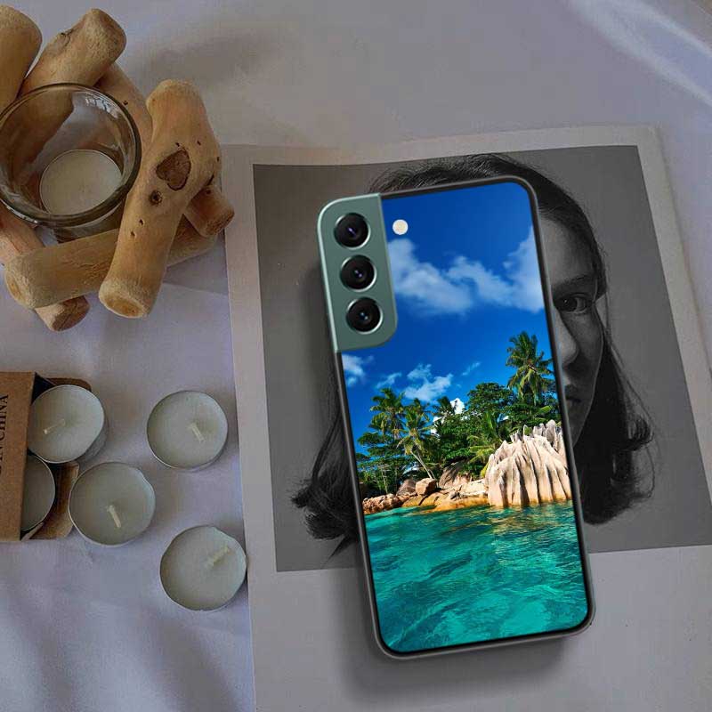 Морские Тропические Пальмы Пляж Чехол для Телефона Для Samsung A16 A26 A36 A56 Galaxy A02S A12 A52S A13 A23 A33 A53 A54 A34 A24 A14 A22 A3