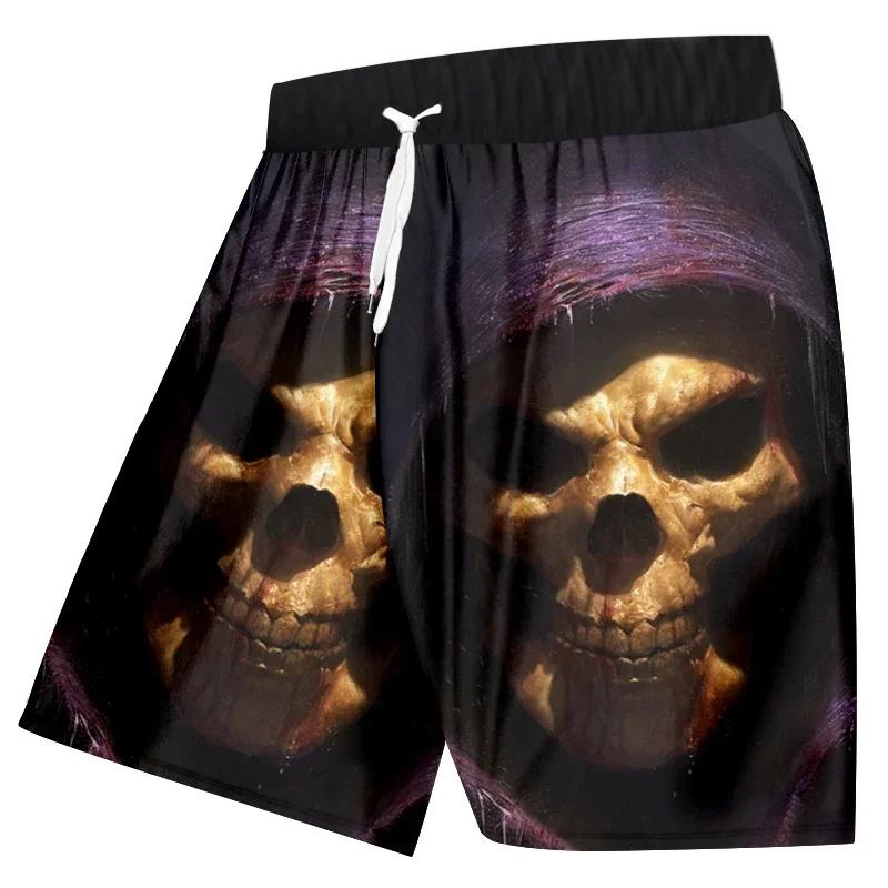 Skeleton Horror Skull Ghost Devil Demon Boxing Shorts Pants 3D Print Training Unisex Men Women Quick Dry Fitness Gym Sport Workout Casual Streetwear
