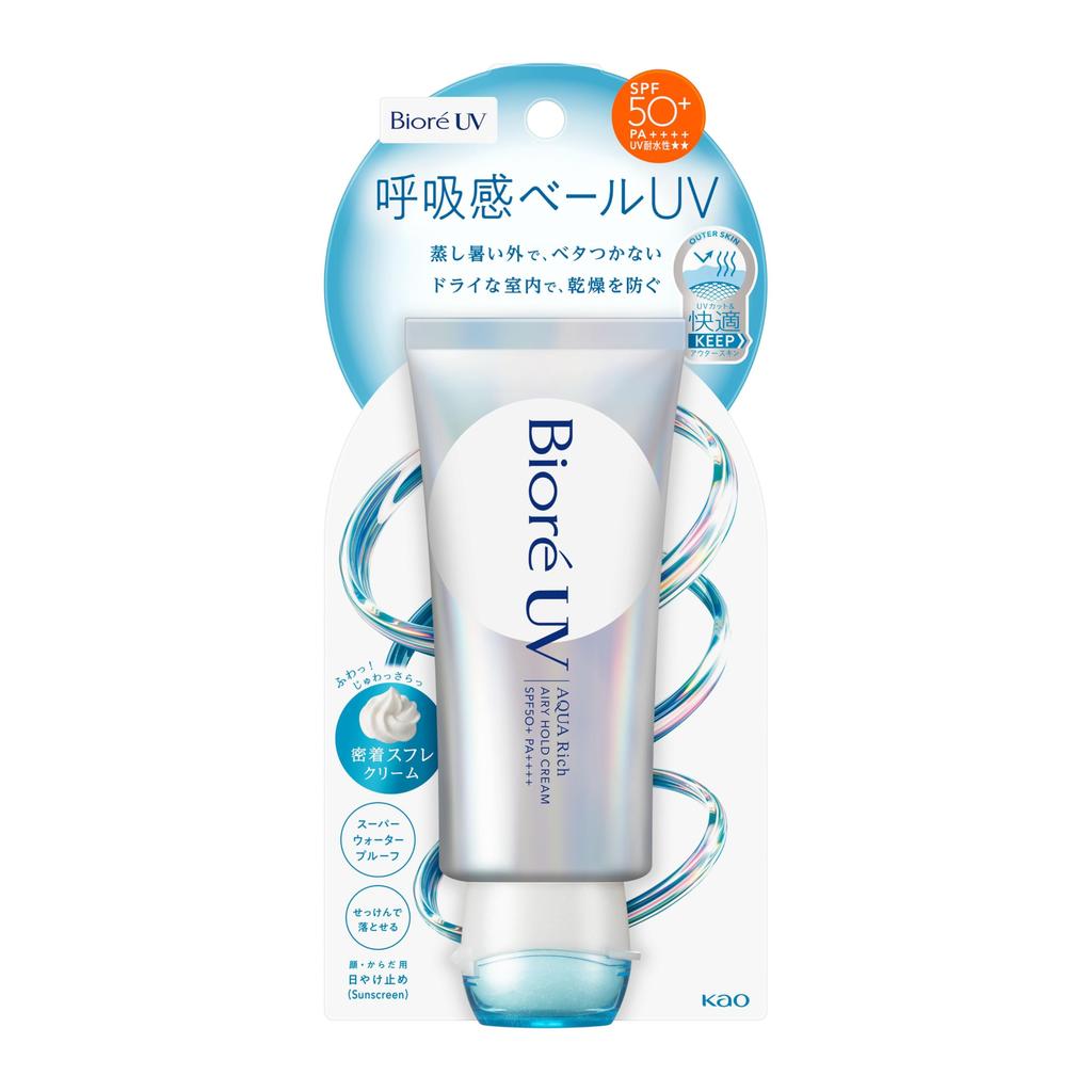 Biore UV Aqua Rich Airy Hold Крем 70 г Дышащий Воздушный Цветочный SPF50 Солнцезащитный, Вуаль, Аромат,