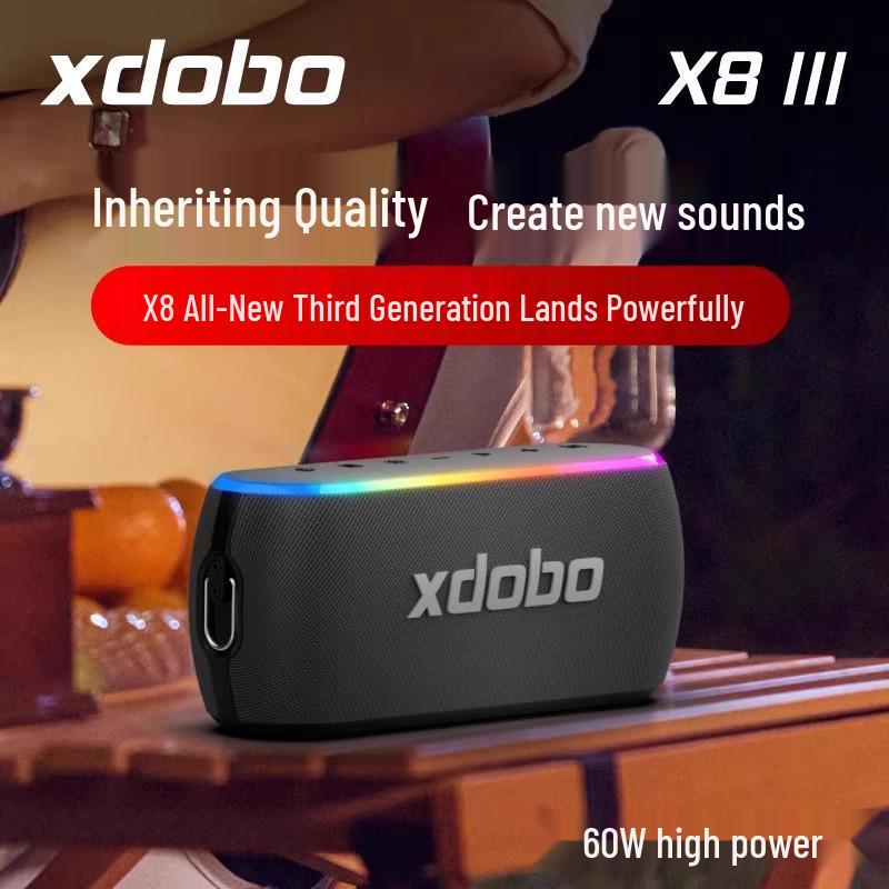 Xidobao XDobo X8 Динамик Bluetooth третьего поколения 60 Вт - Высокая мощность, Портативное домашнее аудио с сабвуфером.