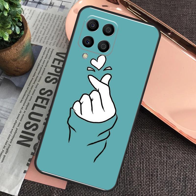Корейский чехол с жестом 'сердце пальцами' для Samsung Galaxy M32 M31 M12 M52 M13 M33 M53 M11 M51 M15 M55 M14 M34 M54 M20 M30s