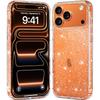 Clear Glitter Case For iPhone 17 Pro Max Air 16E 16 E 15 Plus 14 13 12 17Pro 11 Gold Orange Black Pink Purple Cute Women Girls Phone Cover Accessories