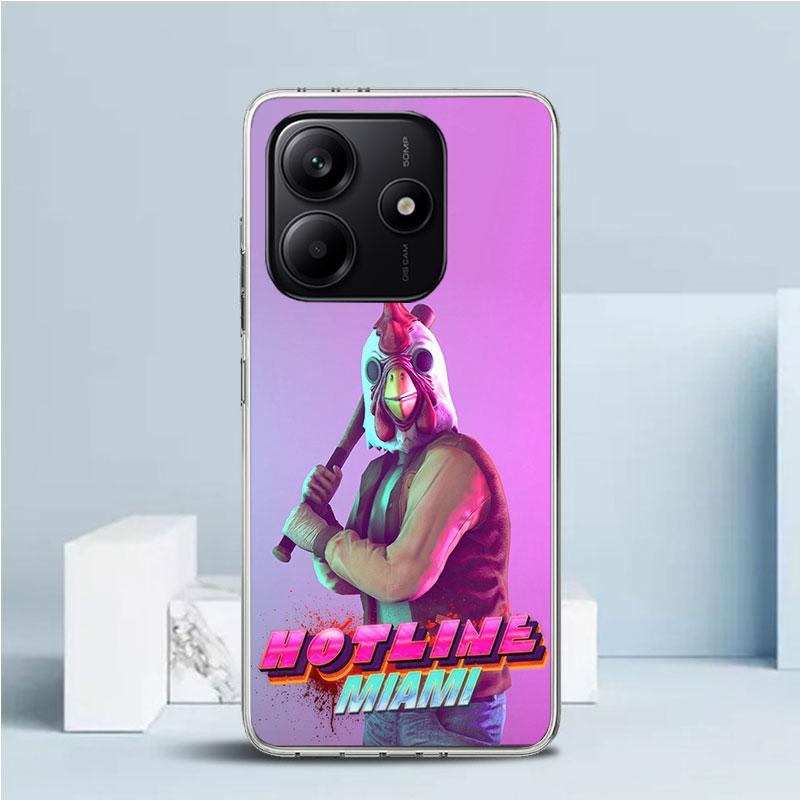 Игровой Hotline Miami Мягкий чехол для телефона Xiaomi Redmi Note 15 14 13 12 Pro Plus 14S 11S 11T 11E 10S 10 4G Чехол с рисунком Redm