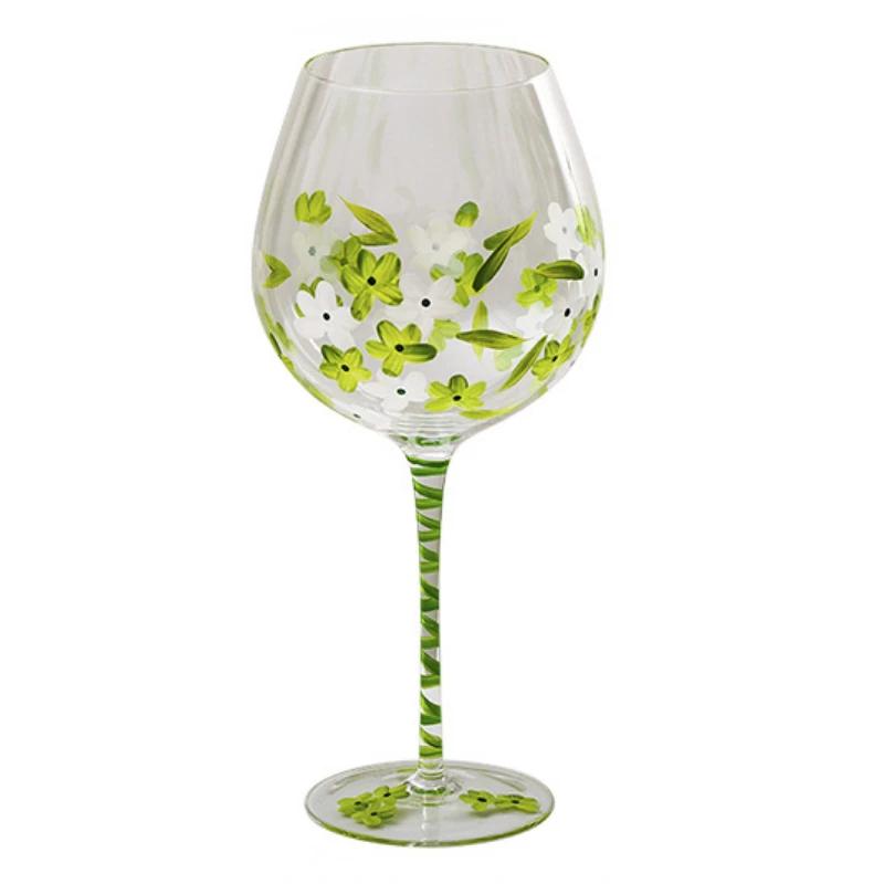 Расписной средневековый бокал-тюльпан 400-800 мл высококачественный хрустальный бокал для сока домашнее красное вино