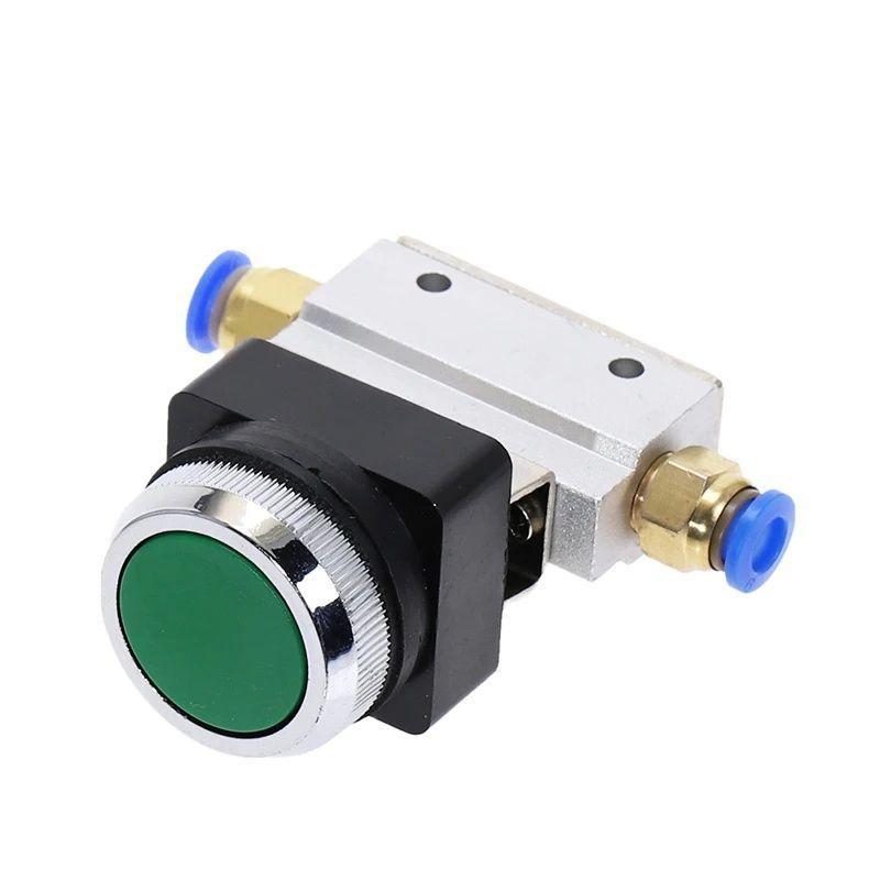 Mechanical valve MOV-03B 1/8" Thread 2 Position 3 Way Red Green Flat Push Button Momentary Pneumatic Valve