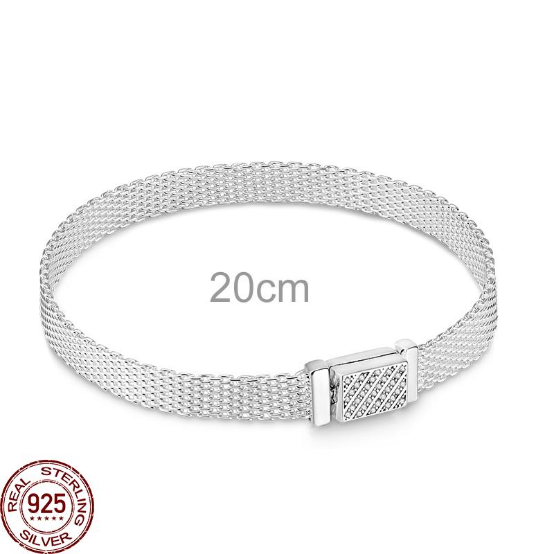 Женская цепочка-зажим из стерлингового серебра 925 пробы с сеткой, круглая подвеска в виде бабочки, подходит для оригинального браслета из сетки своими руками