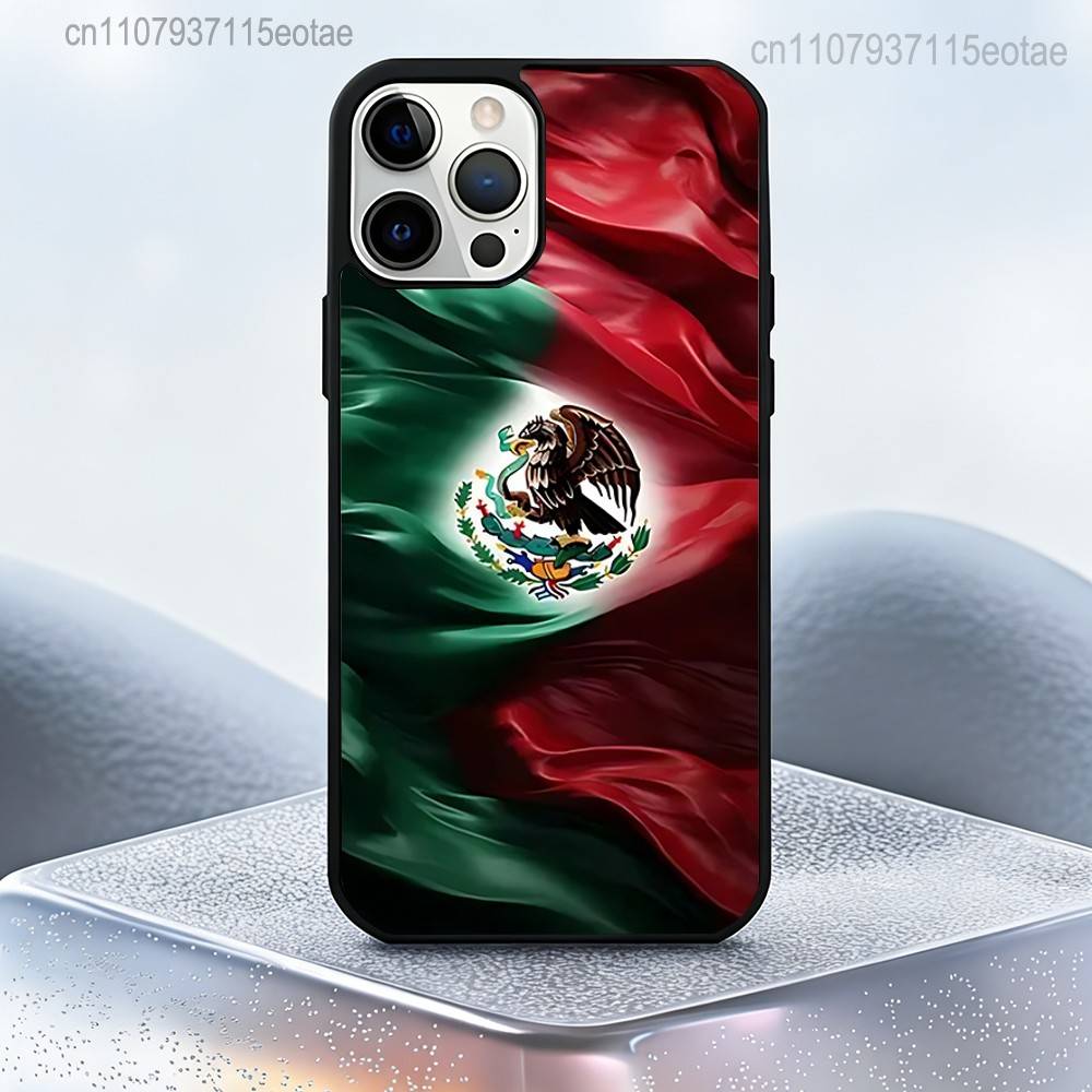 Mexico National Emblem Flag Case For iPhone 17,16,15,14,13,12,11,Pro,Max,Plus,Mini,SE4,E Magnetic Magsafe Wireless Charging