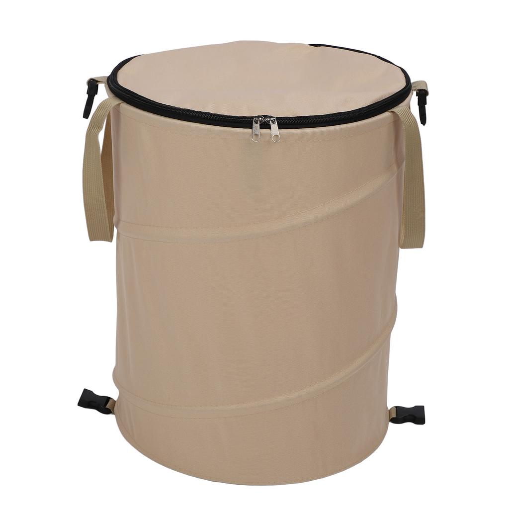 Camping Trash Can with Zippered Lid 24 Gallons Large Capacity Foldable Portable Garden Garbage